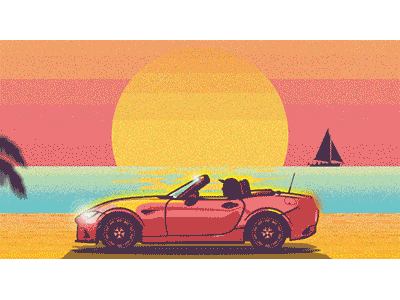 Cruising on a beach after effects beach illustrator photoshop vector