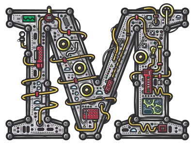 Mechanic Alphabet alphabet mechanical typography