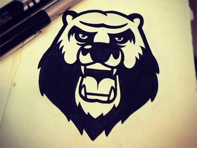 Angrybear illustration sketch vector