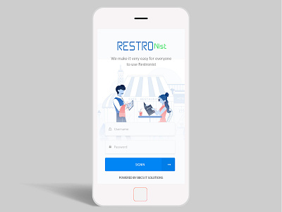 Login Screen of Restronist App