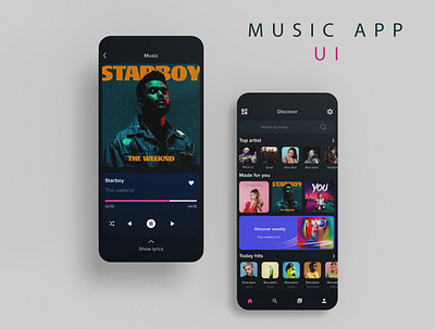 Music app ui app branding design graphic design illustration logo music app typography ui ux