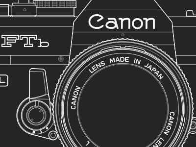 FTb camera canon line art technical vector