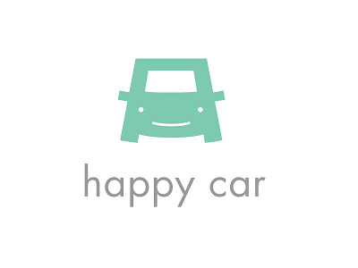 Happy Car branding car emoticon happy icon logo mint