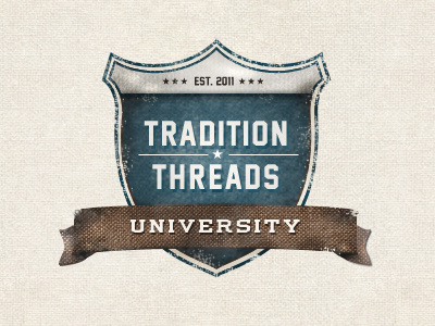 Tradition Threads University emblem grunge logo seal texture