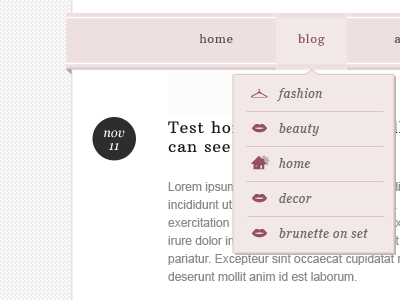 Fashion Blog Post / Menu Dropdown