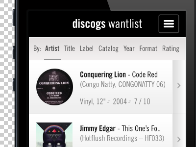 Discogs Wantlist App app discogs entries music sort wantlist