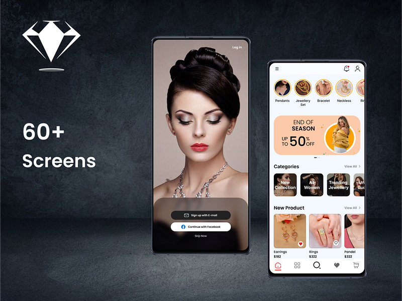 Jewellery App Design designs, themes, templates and downloadable