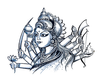 Durga puja art durga graphic design illustration
