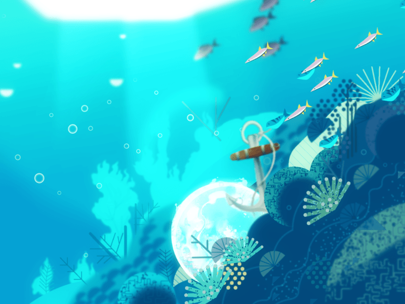 Seabed - Practice homework ae animation gif illustration motion graphics sea seabed ui underwater