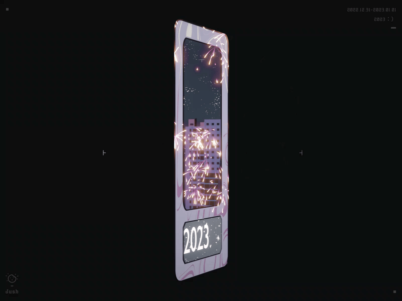 Happy new year 2023. 2023 blender design fireworks motion