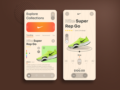 Nike Mobile App Design | UI Design app design graphic design typography ui ux vector