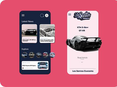 Vehicle Blog/Article App - I app app design branding design graphic design illustration logo mobile app mobiledesign ui ux vector website website design