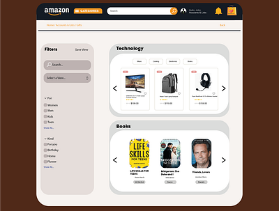 Amazon / Gift Page UI Redesign - Improvement amazon app branding design graphic design illustration logo mobiledesign template ui userinterface ux vector