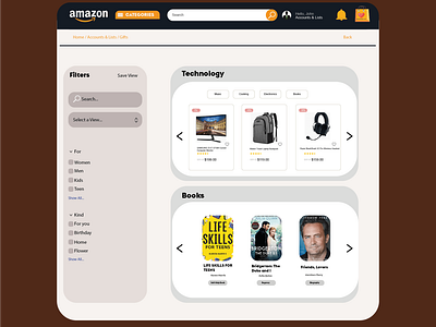 Amazon / Gift Page UI Redesign - Improvement