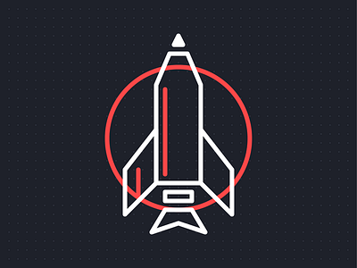 Rocket Illustration geometric icon iconographic illustration outline rocket space