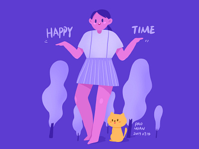 Happy time & Happy life illustration ui