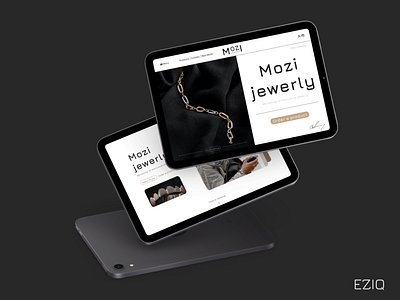 Concept landing page for Mozi Jewerly.