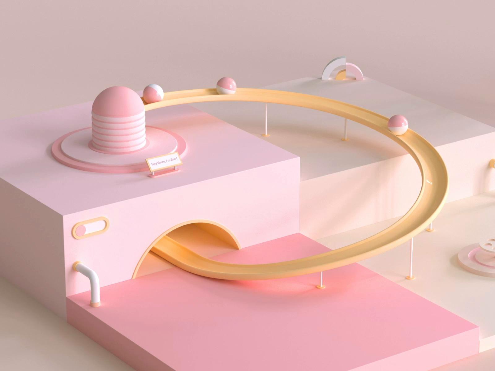 3D Experiment - Rolling Spheres 🎢 by Benjamin Ulmet on Dribbble