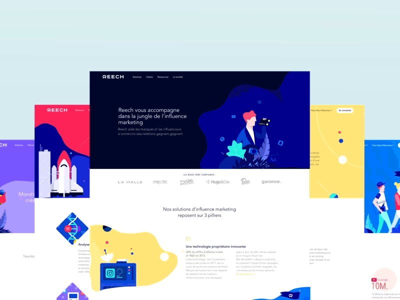 Reech - Landing Pages Animation gif homepage illustrations interface landing pages motion ui web