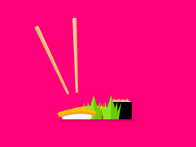 Sushi Escape 🍣 animation cocotte gif illustration motion graphics sushi