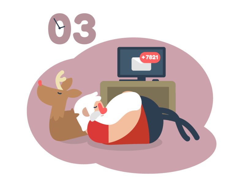 Day 03 - Advent Calendar 🎄 advent calendar animation duik illustration joystick n sliders loop motion graphics rig rubberhose santa sleep