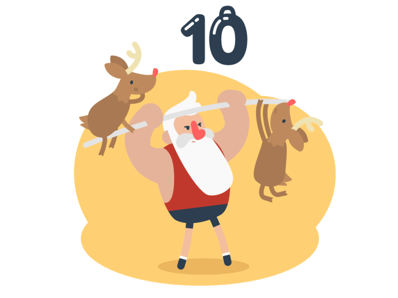 Day 10 - Advent Calendar 🎄 advent calendar animation duik illustration joystick n sliders loop motion graphics santa work out