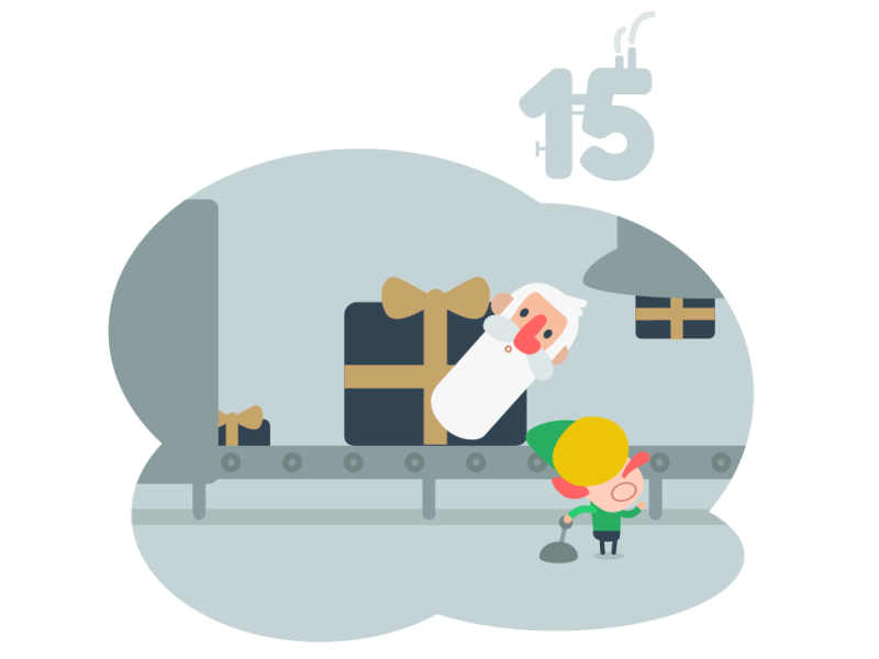 Day 15 - Advent Calendar 🎄 advent calendar animation duik factory illustration joystick n sliders loop motion graphics rig rubberhose swim