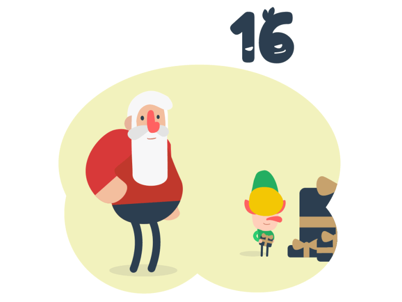 Day 16 - Advent Calendar 🎄 advent calendar animation duik illustration joystick n sliders loop motion graphics rig rubberhose santa