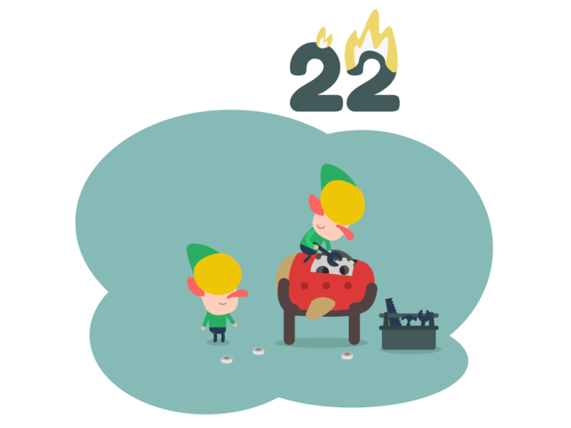 Day 22 - Advent Calendar 🎄 advent calendar animation duik illustration joystick n sliders loop motion graphics rig rubberhose santa