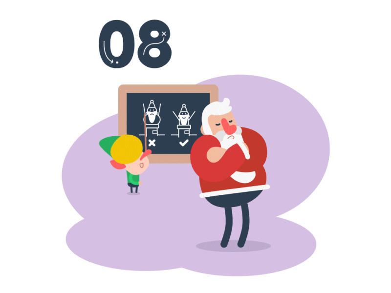 Day 08 - Advent Calendar 🎄 animation duik elf gif illustration joystick n sliders loop motion graphics rig santa