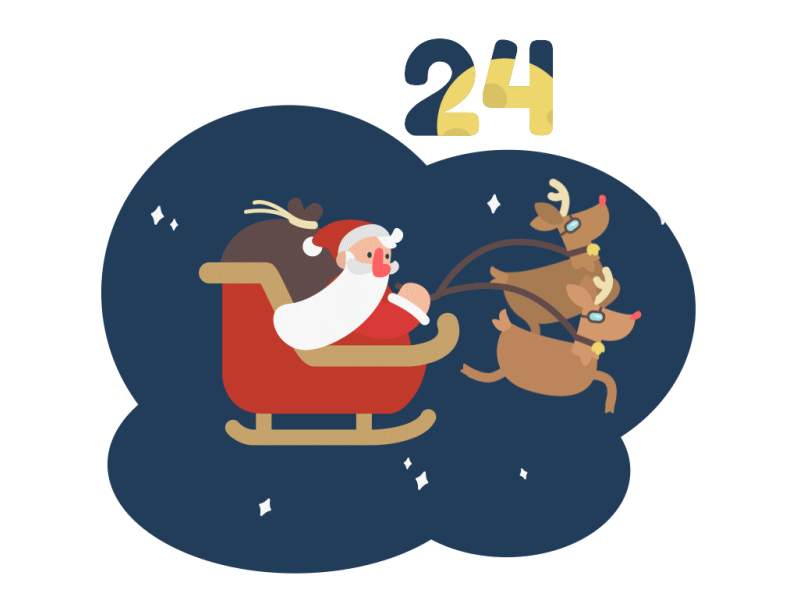 Day 24 - Advent Calendar 🎄 advent calendar animation duik illustration joystick n sliders loop motion graphics rig rubberhose santa