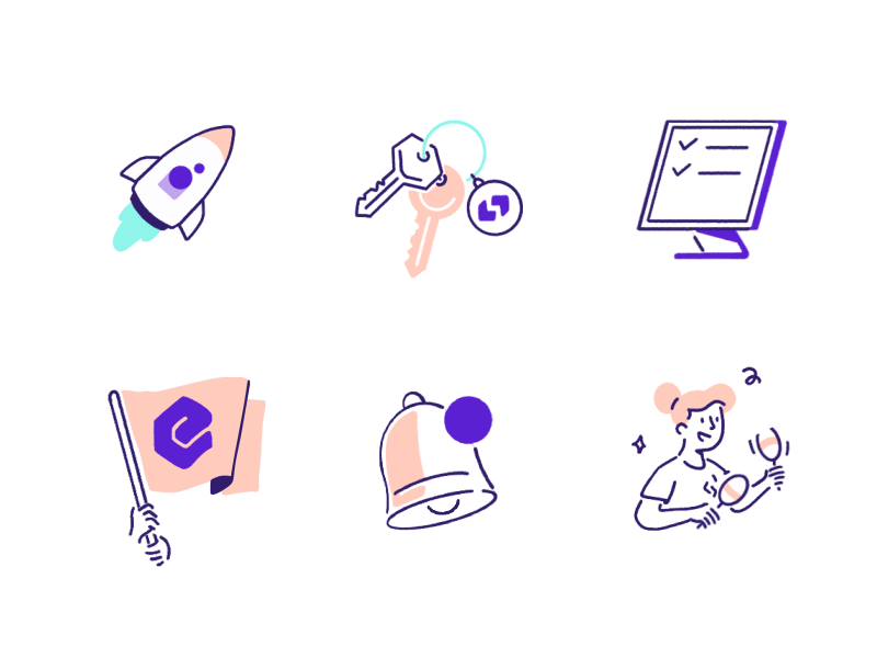 Spendesk - Animated Icons 💜 after effects animate animation brand design gif identity illustration loop motion graphics