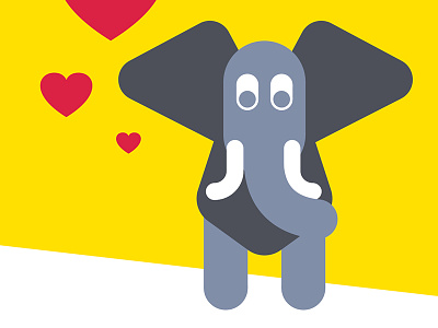 Love Elephant elephant screen print