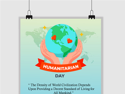 Humanitarian Day Social Media Banner Design charity design graphic design help illustration love vector