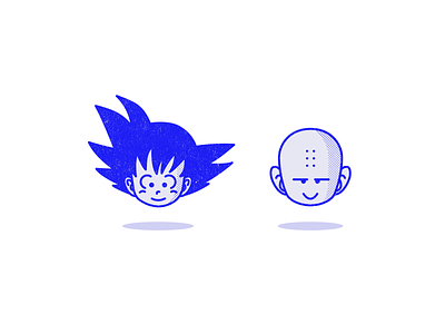 Son Goku & Kuririn character design digital dragonball dragonballz halftone icon design illustration illustrator kuririn line art lineart retro songoku vector