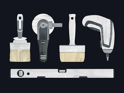 Building Supplies Store Tools Illustrations