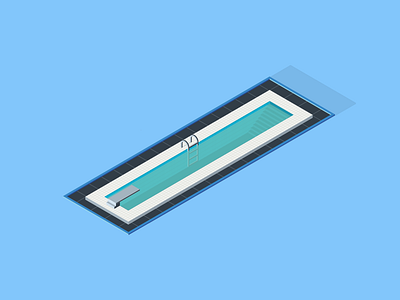 I for In the pool 36days 36daysoftype illustration illustrator isometric letter lettering pool swimming swimmingpool type type challenge typo typography vector