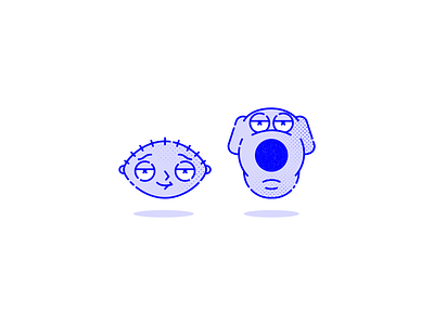 Stewie & Brian - Family Guy brian cartoon character digital griffin halftone icon design illustraion linear icons stewie stewie griffin tv series vector