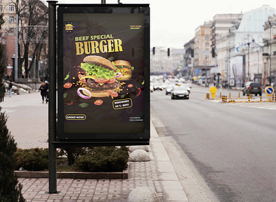 Fast Food Poster Design branding burgerpost design fastfood fastfoodposter graphic design hinzzart