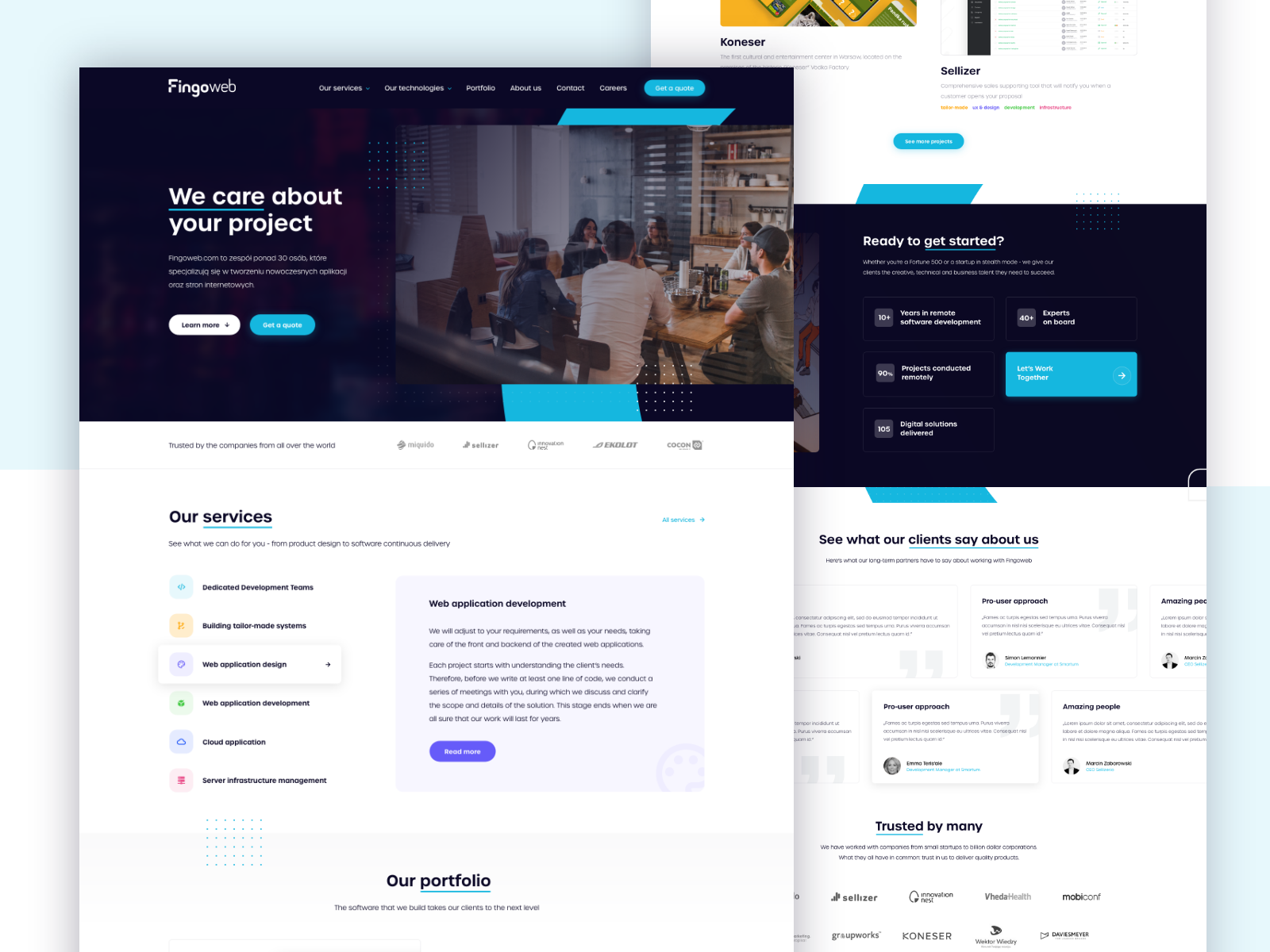 Fingoweb Software House - Homepage by Dawid Świnicki on Dribbble