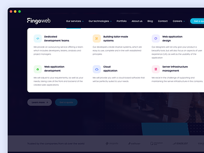 Fingoweb Software House - Menu branding design graphic design redesign ui ux uxui web web desing