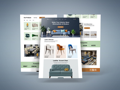 Furniture website landing page app graphic design ui ux web design