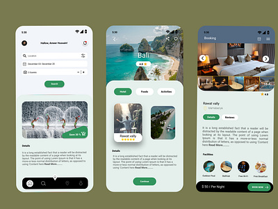 Travel app design