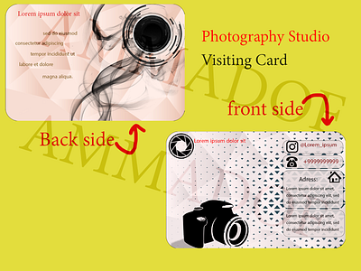 visiting card:Photography Studio branding graphic design visiting car