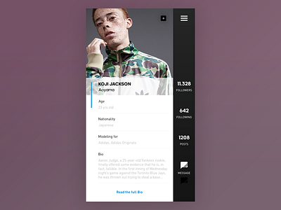 Dailyui006 - User Profile adidas dailyui dailyui006 fashion modeling page performance profile single social sport user