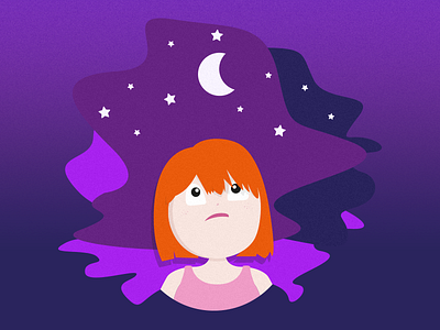 Scared of the Dark 2d characters flatdesign illustration