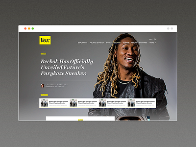 Concept 17 - Vox News blog branding color editorial homepage magazine redesign ui ux web yellow