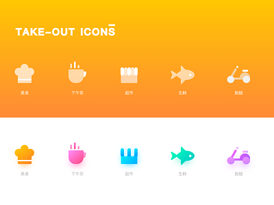 Icons ui 下午茶 外卖 生鲜 美食 跑腿