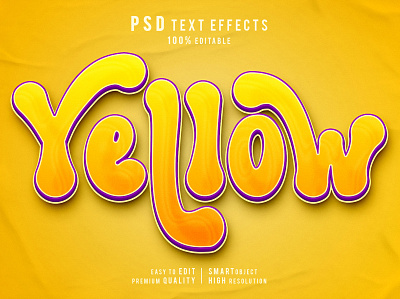 Creative Yellow 3d editable text effects 3d 3d editable text effect 3d text 3d text effect branding design effect effects font effect font style glow layer styles text effect typeface typography