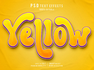 Creative Yellow 3d editable text effects